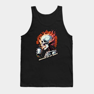 Fiery Skull Brew - Unleashing the Heat of Hot Coffee Tank Top